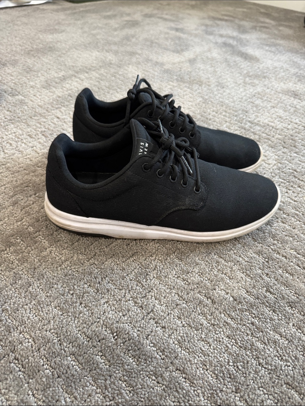 Travis Mathew Black Low-Profile Lace-Up Sneakers with White Sole